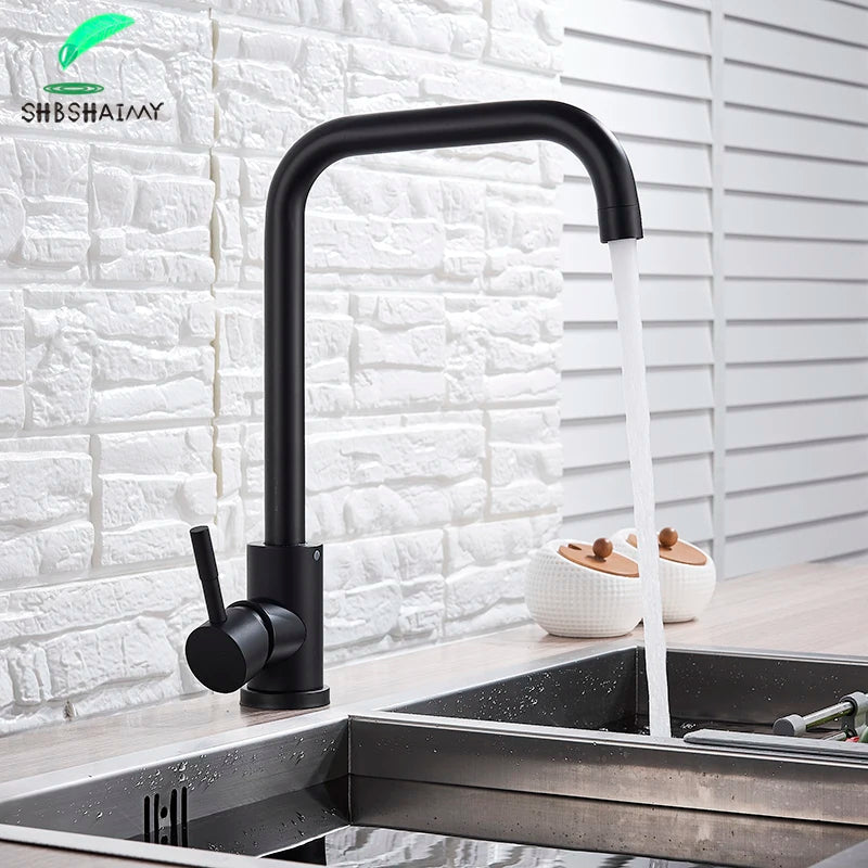 Load image into Gallery viewer, Matte Black Faucet for Kitchen Faucet Sink Water Tap for Kitchen Single Handle Cold and Hot Water
