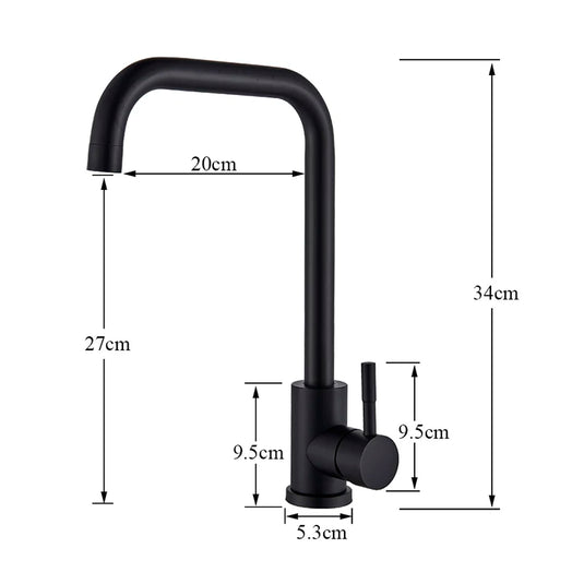 Matte Black Faucet for Kitchen Faucet Sink Water Tap for Kitchen Single Handle Cold and Hot Water