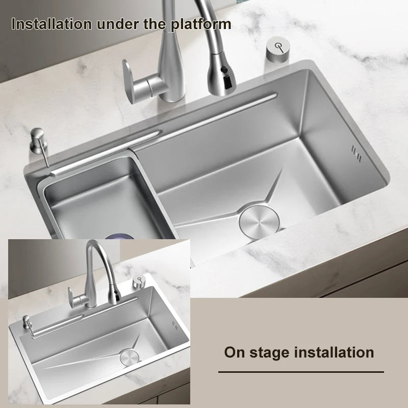 Load image into Gallery viewer, Stainless Steel Kitchen Sink Large Single Bowl Dishwasher Household Sink Handmade Sink Under The  Counter Basin For Kitchen
