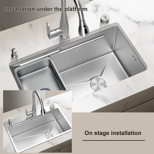 Stainless Steel Kitchen Sink Large Single Bowl Dishwasher Household Sink Handmade Sink Under The  Counter Basin For Kitchen